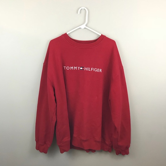 tommy hilfiger burgundy sweatshirt